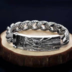Fortune Jewel Retro Dragon Scale Pattern Engraved Protection Bracelet