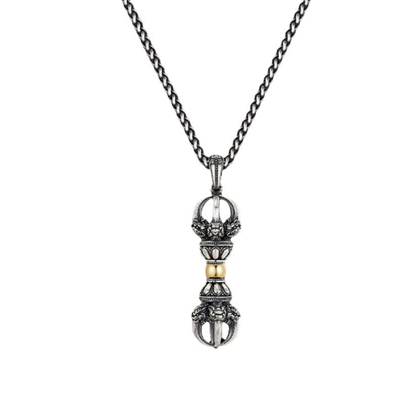 Fortune Jewel Tibetan Dorje Vajra Design Wealth Necklace Pendant