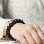 Fortune Jewel Tibet Ebony Wood Om Mani Padme Hum Engraved Balance Bracelet