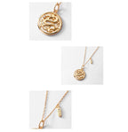 Buddha Stones 925 Sterling Silver Tridacna Stone Year of the Dragon Fu Character Luck Strength Necklace Pendant