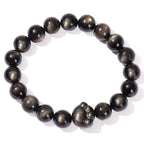 Fortune Jewel Natural Gold Sheen Obsidian Silver Sheen Obsidian Cute Cat Paw Claw Wealth Bracelet