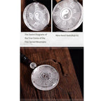 Fortune Jewel Taoism Five Sacred Mountains Yin Yang Symbol Liuli Crystal Balance Necklace Pendant Key Chain Fortune Jewel