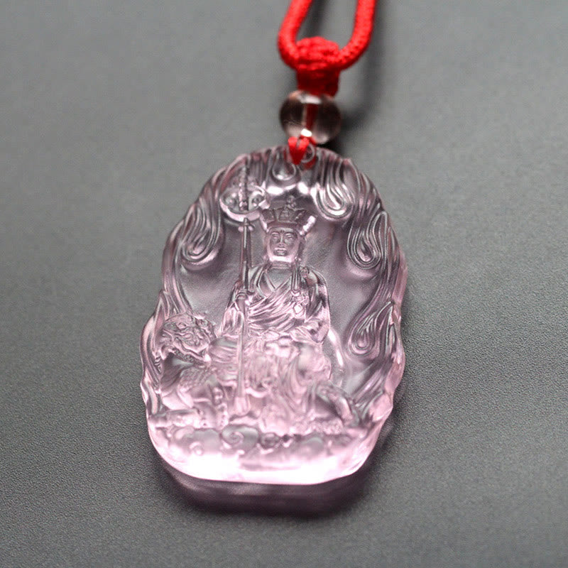 Fortune Jewel Ksitigarbha Buddha Liuli Crystal Serenity Amulet Necklace Pendant Fortune Jewel