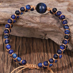 Fortune Jewel Divine Blue Tiger Eye Stone Protection Bracelet