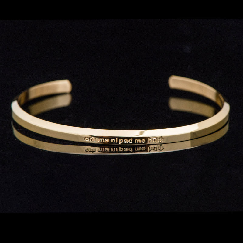 Fortune Jewel Six True Words Engraving Titanium Steel Blessing Protection Bracelet
