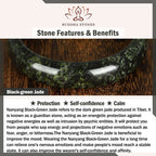 Fortune Jewel Tibetan Nanyang Black-Green Jade PiXiu Peace Buckle Protection Necklace Pendant