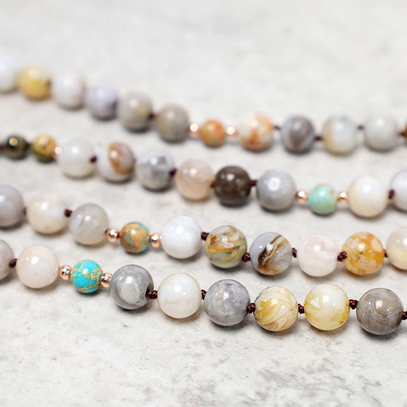 Fortune Jewel Natural Ocean Picasso Jasper Beaded Healing Neckace