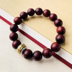Fortune Jewel Small Leaf Red Sandalwood Amulet Protection Bracelet