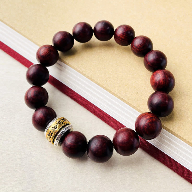 Fortune Jewel Small Leaf Red Sandalwood Amulet Protection Bracelet