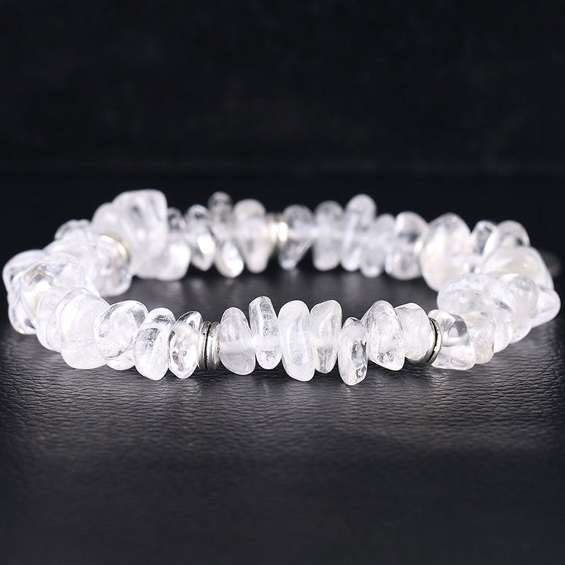 Fortune Jewel Natural White Crystal Lotus Healing Bracelet
