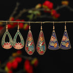 Fortune Jewel Lotus Butterfly Flower Alloy Copper Enlightenment Drop Earrings