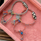 Fortune Jewel Tibetan 925 Sterling Silver Om Mani Padme Hum Handmade Dzi Bead Protection Braid Bracelet