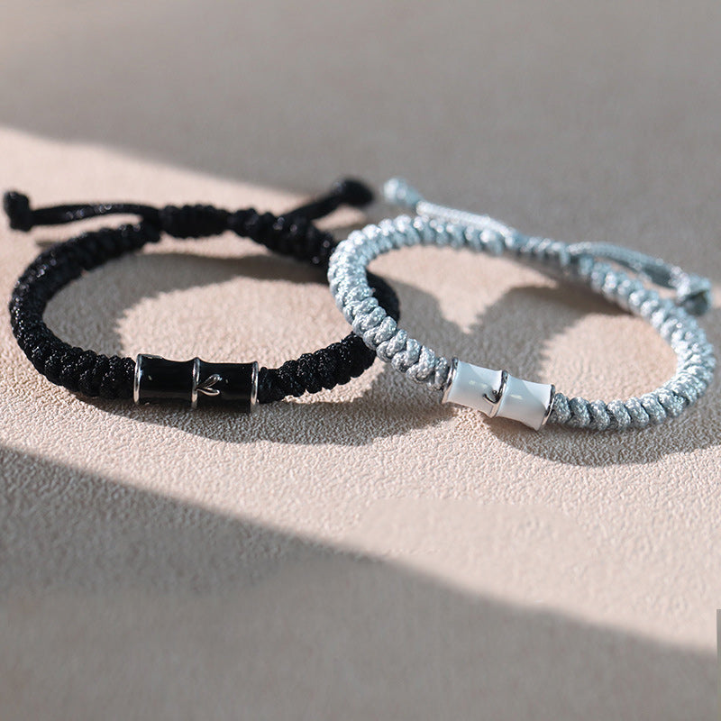Fortune Jewel Bamboo Pattern Healing Couple Rope Bracelet