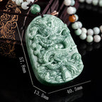 Buddha Stones Chinese Zodiac Dragon Jade Prosperity Necklace Bead String Pendant Fortune Jewel
