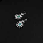 Fortune Jewel Tibet Vintage Turquoise Waterdrop Strength Drop Dangle Earrings Clips