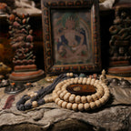 Fortune Jewel 108 Mala Beads Abelia Biflora Wood Warding Off Evil Spirits Wrist Mala