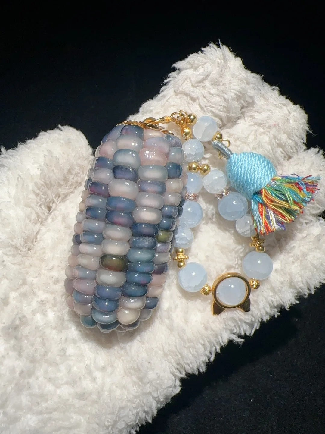 Frosty Blue Jelly Corn Charms – Cute & Soothing Fidget Toy