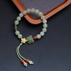 Fortune Jewel 925 Sterling Silver Jade Luck Flower Butterfly Bracelet