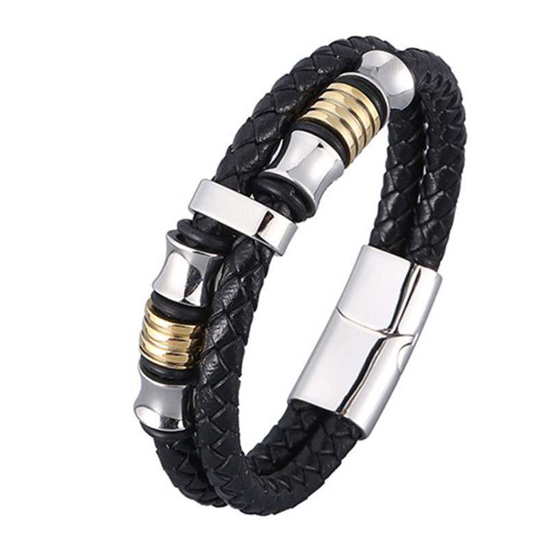 Fortune Jewel Layered Leather Weave Fortune Bracelet