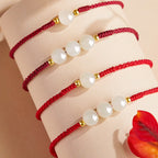 Fortune Jewel Handcrafted Round Jade Lucky Bead Prosperity Braided Bracelet