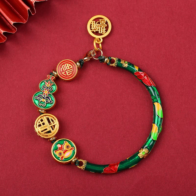 Fortune Jewel Tibetan Gourd Fortune Happiness Lion Wealth Luck Bracelet