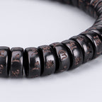Fortune Jewel Tibetan Coconut Shell Beads Engraved Om Mani Padme Hum Mantra Positive String Bracelet