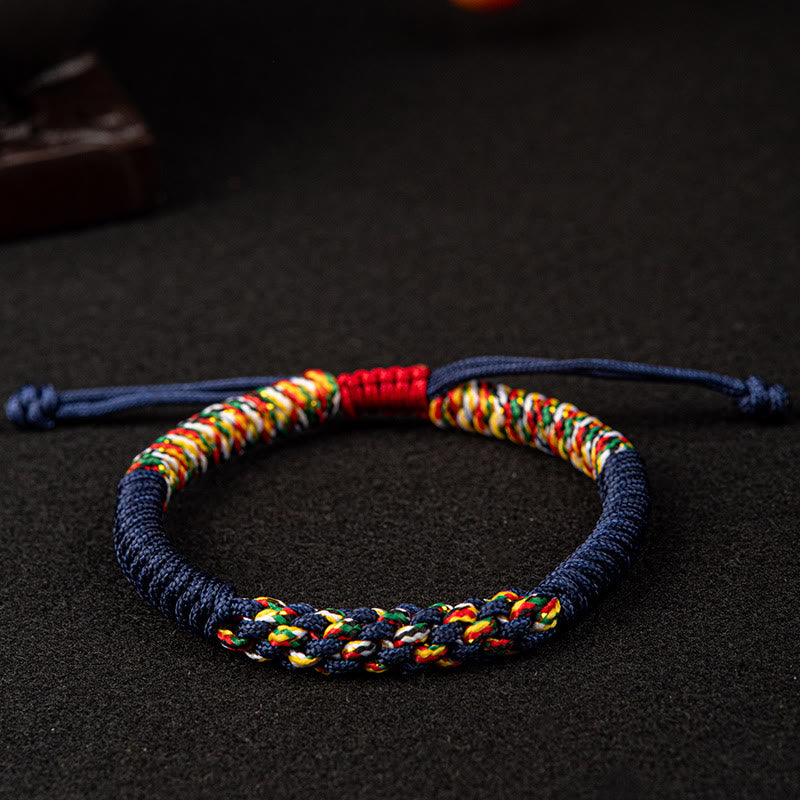 Fortune Jewel Tibetan Handmade Colorful King Kong Knot Luck Braid String Bracelet