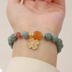 Fortune Jewel Jade Four Leaf Clover Charm Prosperity Bracelet