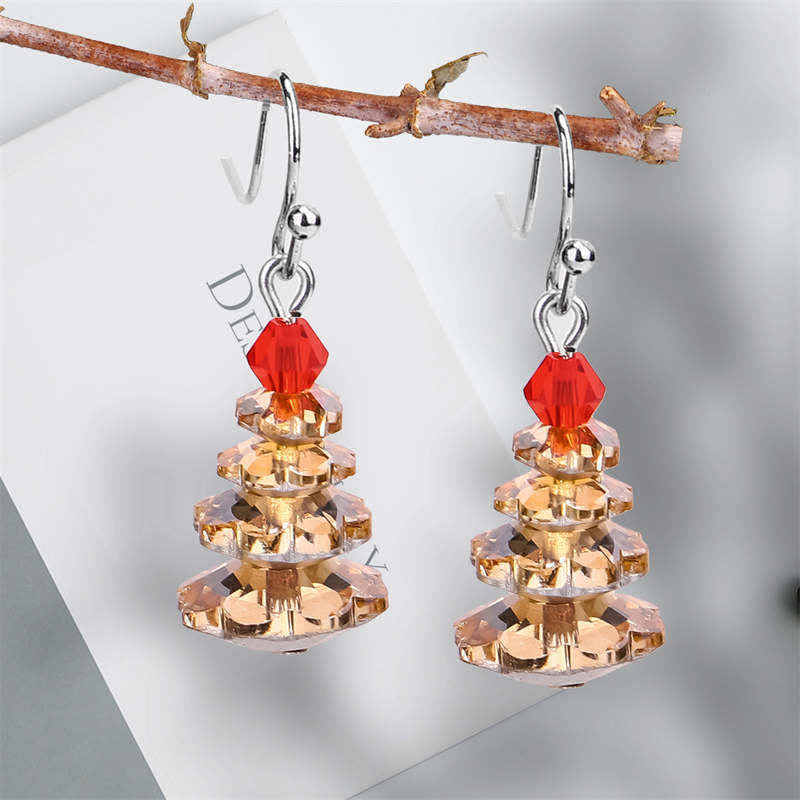 Fortune Jewel Various Crystals Christmas Tree Amethyst Peace Healing Drop Earrings