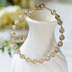 Fortune Jewel Natural Moonstone 14K Gold Plated Healing Positive Bracelet