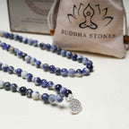 Fortune Jewel Natural Blue Aventurine Lotus Peace Necklace Bracelet