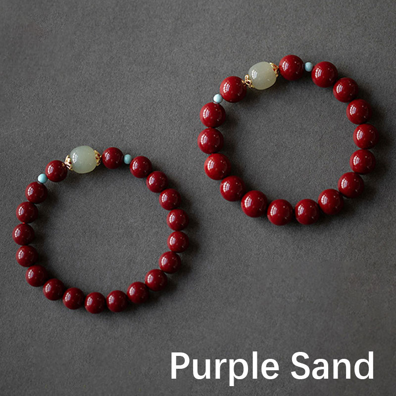 Fortune Jewel Cinnabar Green Aventurine Fortune Luck Bracelet