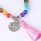 Fortune Jewel 108 Mala Beads Rhodonite Blue Crystal Lazulite Healing Bracelet