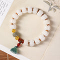 Fortune Jewel Natural Bodhi Seed Red Agate Bodhi Calm Harmony Engraved Pumpkin Bead Lotus Bracelet