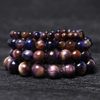 Fortune Jewel Natural Purple Tiger Eye Protection Strength Bracelet