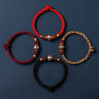 Fortune Jewel 925 Sterling Silver Tibet Handmade Om Mani Padme Hum Luck Protection King Kong Knot Braided Bracelet - Fortune Jewel
