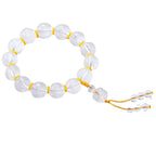 Fortune Jewel Tibet White Crystal Half Demon Half Buddha Heart Sutra Lotus Healing Bracelet