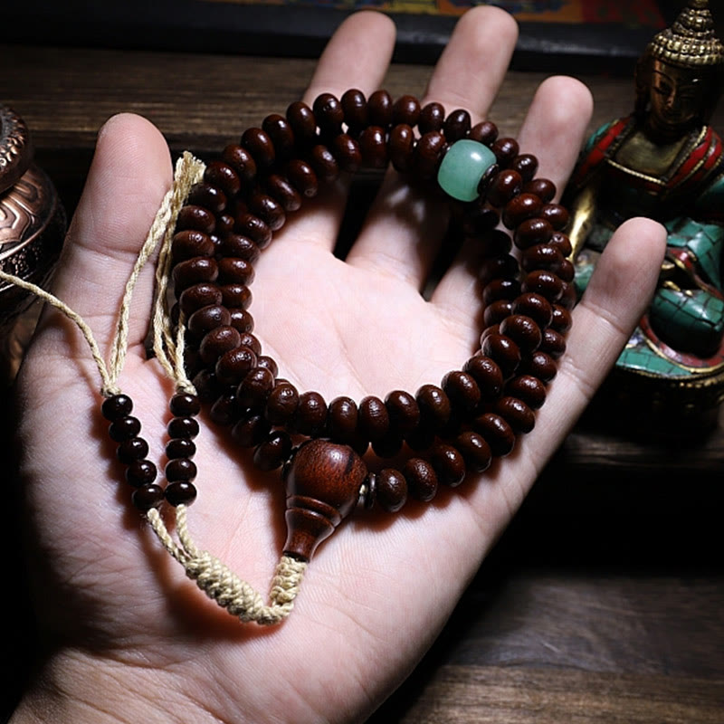 Fortune Jewel Natural Tibet 108 Mala Beads Purple Bodhi Seed Three-eyed Dzi Bead Copper Dorje Harmony Bracelet