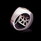 Fortune Jewel 925 Sterling Silver Sanskrit Design Carved Protection Adjustable Ring