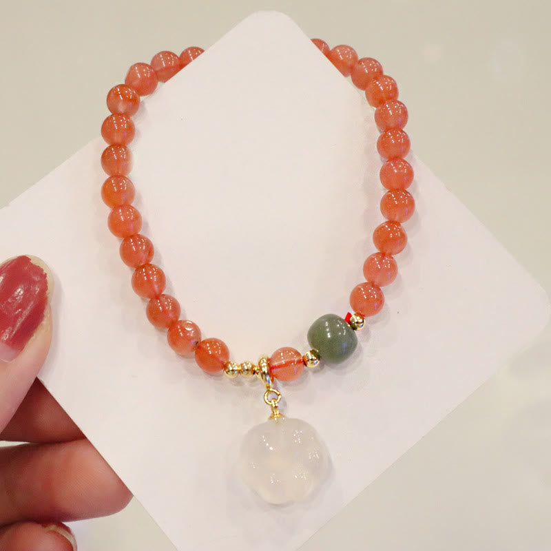 Fortune Jewel Red Agate Chalcedony Cat Paw Jade Confidence Bracelet