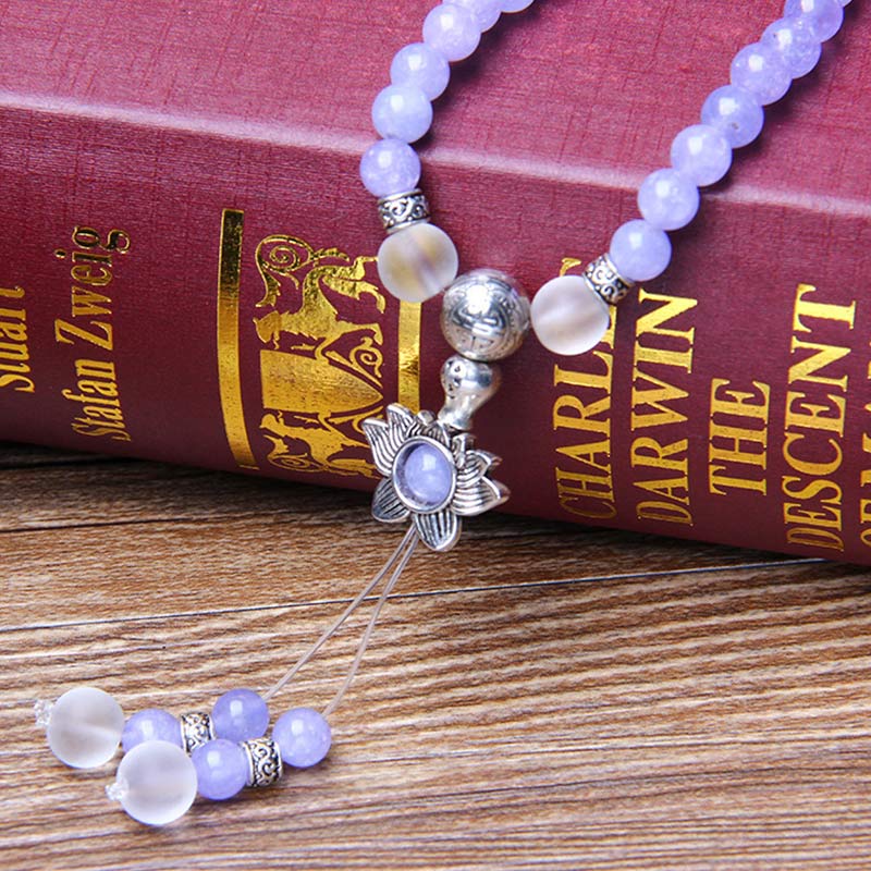 Fortune Jewel Purple Jasper Bead Strength Bracelet Mala