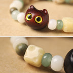 Fortune Jewel Bodhi Seed Green Sandalwood Ebony Wood Small Leaf Red Sandalwood Cat Head Paw Claw Peace Bracelet