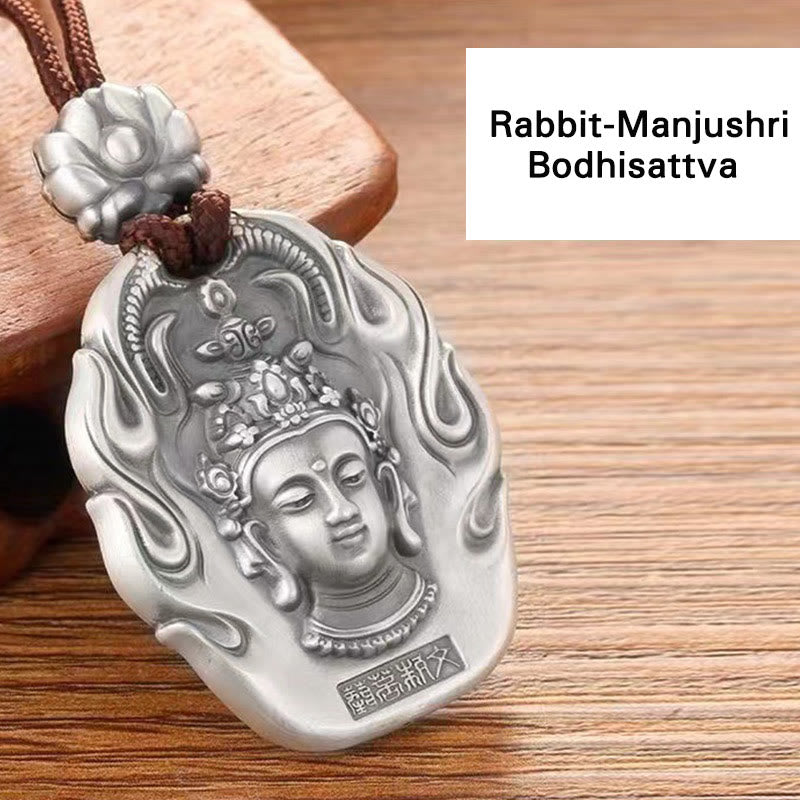 Fortune Jewel Chinese Zodiac Natal Buddha Om Mani Padme Hum Lotus Compassion Necklace Pendant Fortune Jewel