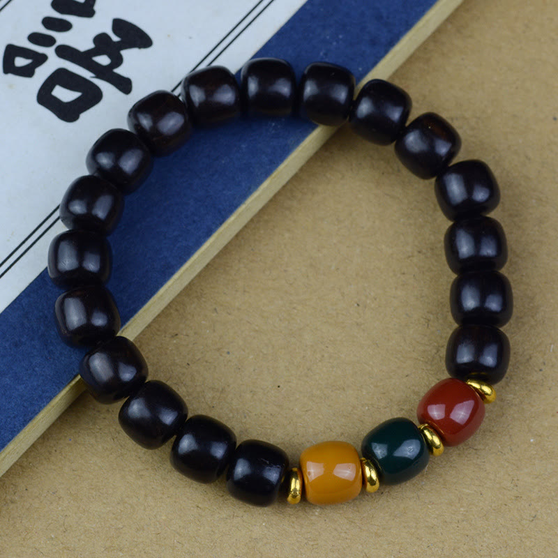 Fortune Jewel Multicolored Green Sandalwood Ebony Wood Red Sandalwood Peace Bracelet