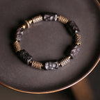 Fortune Jewel Tibetan Ebony Wood Copper Calm Peace Bracelet