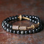 Fortune Jewel Rainbow Obsidian Copper Love Double Wrap Bracelet