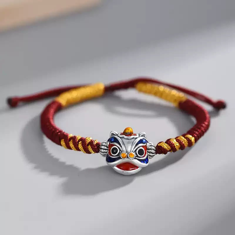 Fortune Jewel Handmade Dancing Lion Luck Braided String Bracelet