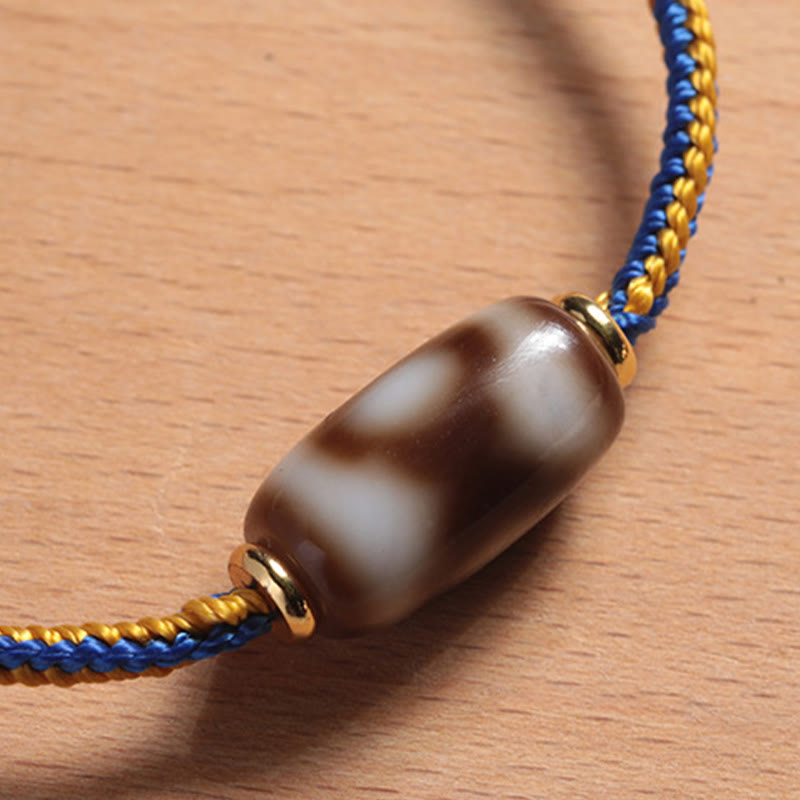 Fortune Jewel Tibetan Three-eyed Dzi Bead Luck Happiness Bracelet