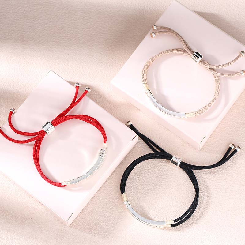 Fortune Jewel 925 Sterling Silver Red String Layered Braid Bracelet - Fortune Jewel