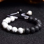 Fortune Jewel Yin Yang Lava Stone Protection Bracelet